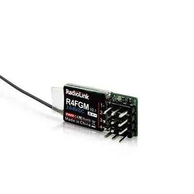 Radiolink R4FGM 2.4GHz 4CH FHSS PWM Mini Receiver with Gyro for RC Airplane Car Boat RC4GS RC6GS T8S