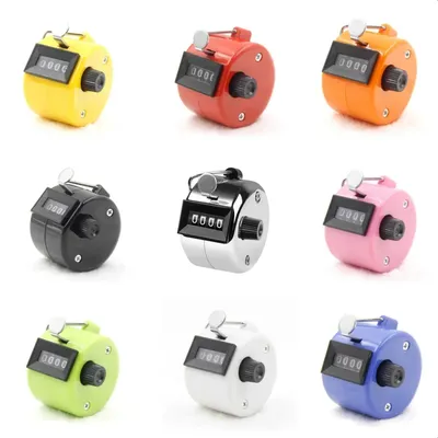 4 Digit Number Counters Plastic Shell Hand Finger Display Manual Counting Tally Clicker Color Shell