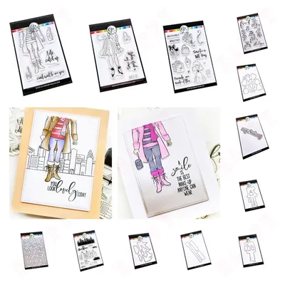 2024 Arrival New City Vibes Metal Cutting Dies And Stamps Friends Sentiments Stamp Scrapbooking DIY