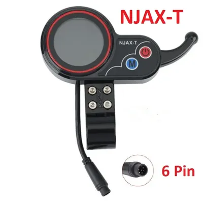 NJAX-T Throttle Accelerator Speed Adjustable Electric Scooter Meter 6 Pin Display for Electric