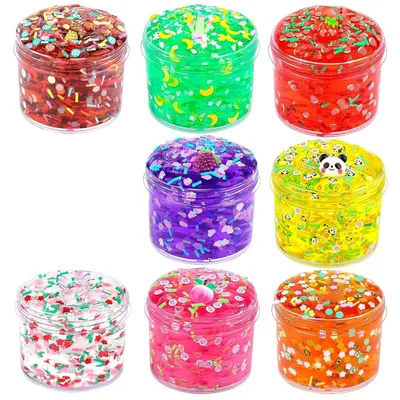 Jelly Slimes Anti Stress Crunchy Glitter Crystal Glue Boba Slimes Transparent Ultra Soft Non Stick