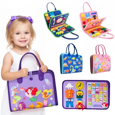 1 Piece Montessori Busy Board, Multifunctional Preschool Education Toy, Portable Travel Design,