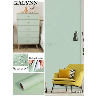 Sage Green Self-Adhesive Wallpaper Vinyl Stick and Peel Contact Paper for Cabinets Walls Countertops