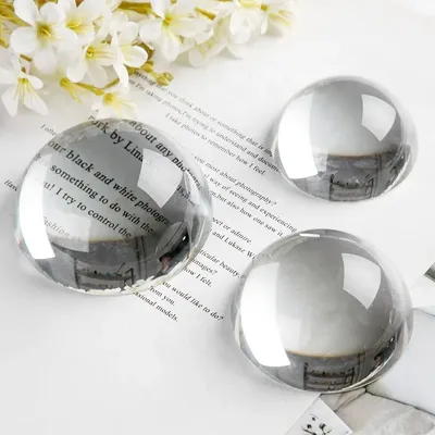 Free Shipping 30mm-50mm Blank transparent Crystal hemisphere half ball magnifier glass paperweight