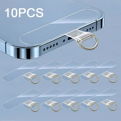 5/10Pcs New Transparent Mobile Phone Lanyard Straps Patch Replaceable Fixed Card Shell Connection