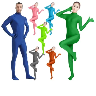 New Kid Adult Lycra Zentai Suit Custome Unisex Skin Tight Jumpsuit One Piece Turtleneck Bodysuit