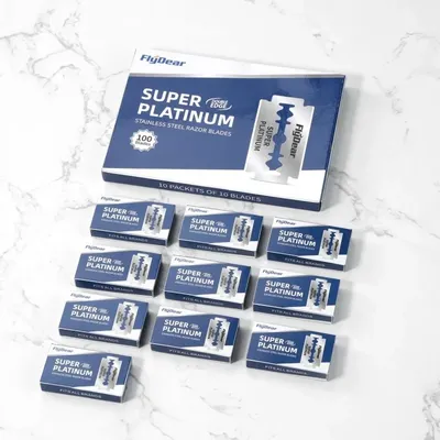 Professional Barber Tool Double Edge Safety with Classic Retro Stainless Steel Razor Blades for Men's Shaving and Hair Removal