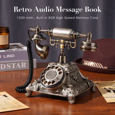 Audio Message Book Voice Record Vintage Telephone Recorder Wedding Phone Customized w/ Voicemail