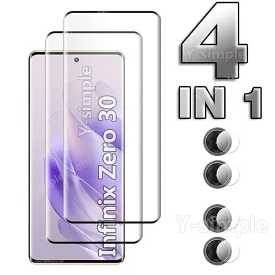 4in1 3D Glass For Infinix Zero 30 4G Screen Protector HD Film Curved Tempered Glass For Infinix Zero
