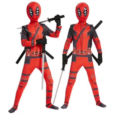 Superhero Deadpool Bodyguard Bodysuit Costume Characters Deadpool Children Tights Dagger Set