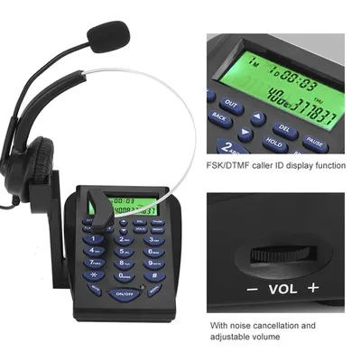 Business Office Multi functional Phone Dial Pad Call Center Traffic Telephone Headset