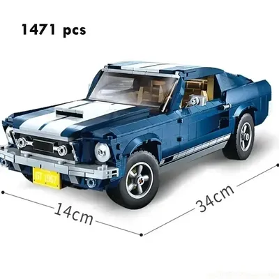 2024 New 1471Pcs Sports Racing Car Ford Mustang Model Building Blocks Compatible 10265 Toys For Boys