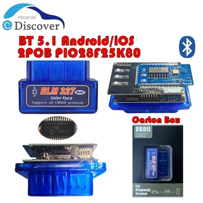 ELM327 Bluetooth 5.1 Mini ELM327 v1.5 With PIC18F25K80 Chip OBD2 Car Scanner Diagnostic Tool Code