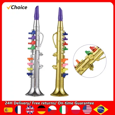 Clarinet 8 Colored Coded Keys Kids Musical Wind Instruments Ecofriendly ABS Early Educational Mimic