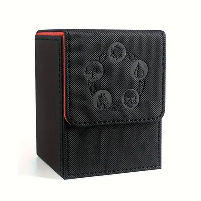 MTG Card Deck Box, Copyrighted Design，Fits 100+ Single Sleeved Cards, Magnetic Closure PU Leather