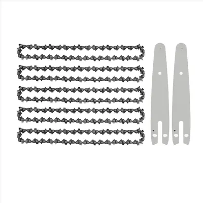 5 Pieces 6 Inch Mini Chainsaw Chain with 2 Pcs Replacement Saw Chain Bar for Cordless Electric