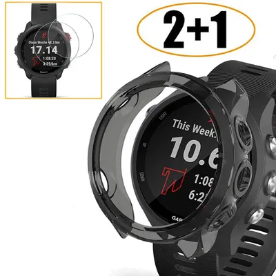 2-in-1 Protector Case + Screen Protector for Garmin Forerunner 245 245 Music Soft TPU Protective