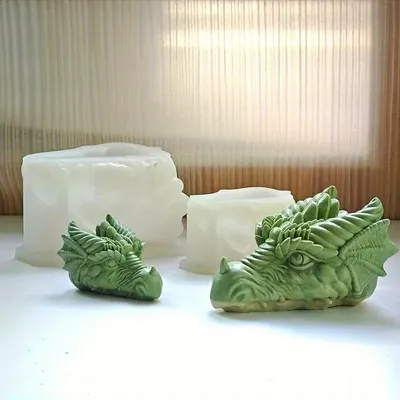 3D Dragon Head Candle Silicone Mold Monster Dragon Resin Silicone Mould Dinosaur Fire Dragon