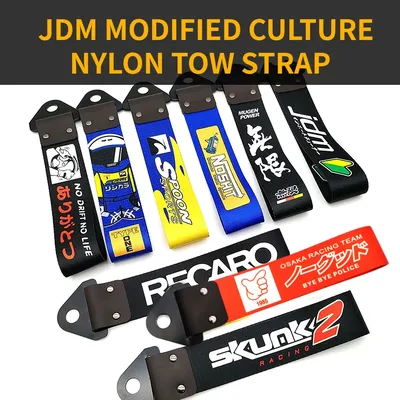Mugen Tow Strap Car Nylon Short Tow Ropes Modification Culture Tow Rope Jdm Towing Hook Universal Tuning Car Accessories for You