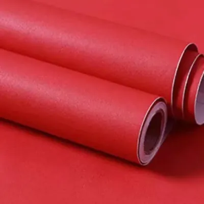 Self-adhesive Wallpaper, Red Contact Paper, Peeled and Pasted, Waterproof and Removable Living Room