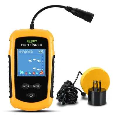 Lucky LCD Color Screen Portable Wired Fish Finder 100M Depth Range Sonar Echo Sounders Fishfinder