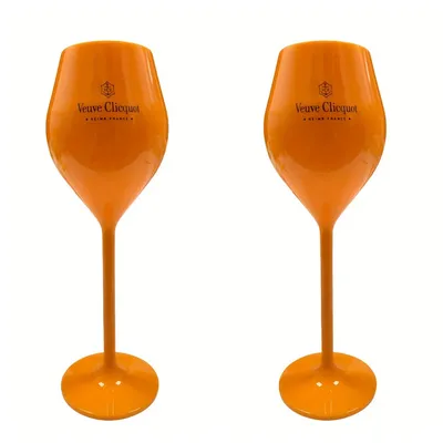 2pcs/set 130ML(4.3oz) orange pink thickening Vintage plastic champagne wine glasses flutes cups