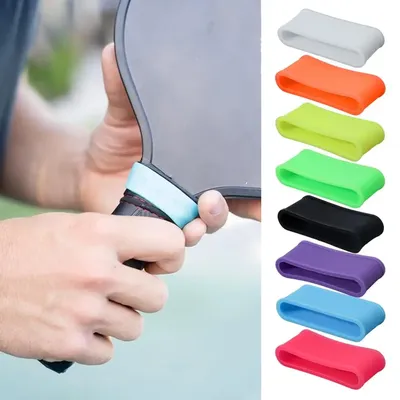 2Pcs Pickleball Paddle Grip Band Elastic Badminton Table Tennis Racket Handle Silicone Anti-slip