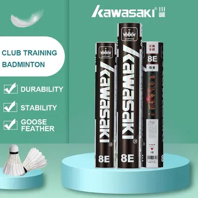 Kawasaki Badminton Shuttlecock Feather for Clubs&Training KING 8E/10E Goose Feather Badminton Ball