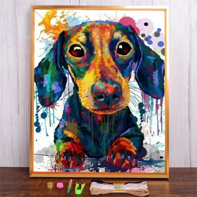 Full Pattern Cross Stitch Kits Fabric 14CT 11CT Animal Dog Printed Canvas Cotton Thread Embroidery
