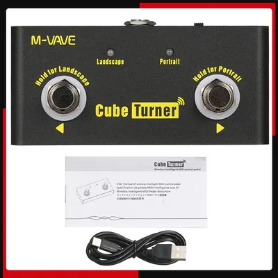 M-VAVE Cube Turner Wireless Page Turner Pedal Rechargeable Music Sheet Turner Supports Looper