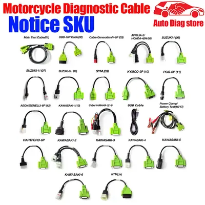 Motorcycle Diagnostic Cables Works For JDIAG M100/M200/M300 Motorcycle Scanner Diagnostic Adapter