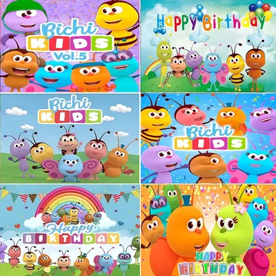 Bichi Kids Birthday Party Background Custom Theme Decoration Rainbow Ant Friends Banner Baby Shower