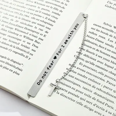 Inspirational Bookmarks, Engraved Stainless Steel Bookmarks for Men Women Collection, Love &