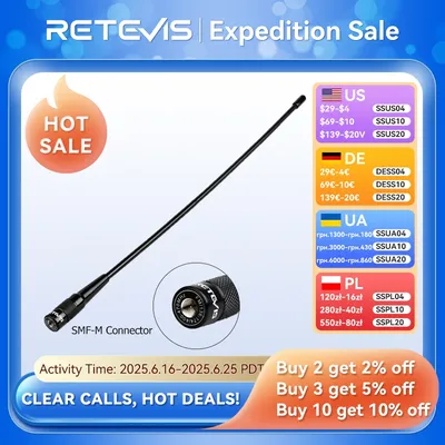Retevis RHD-771 RT81 Radio Amateur Antennas SMA-M Male VHF UHF Whip Antennas for Retevis RT3S RA89