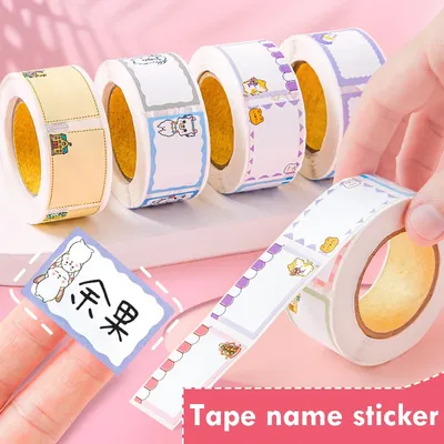 350 Sheets/Roll Cartoon Name Stickers Water Cup Stickers Waterproof Classification Labels Sticky Note Stickers Stationery