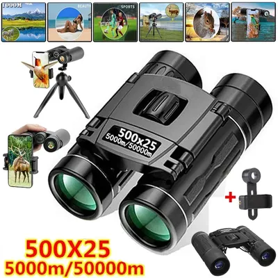 500X25 Portable Hd Zoom 5000M/50000M Binoculars Telescope Powerful Folding Long-Distance Vision