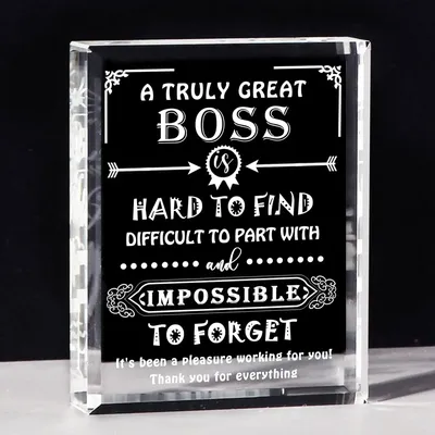 Great Appreciation Gifts for Best Boss Lady Desk Decoration Paperweight Present for Boss Day Leaving