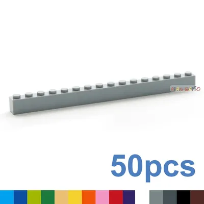 50pcs Thick 1x16 Dots DIY Building Blocks Figures Bricks Educational Creative Size Compatible With