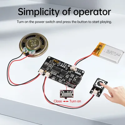 Recordable Sound Module 8M MP3 Button Control Music Voice Player Programmable Board with Speaker for