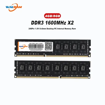 Walram 2Pcs Memoria Ram DDR3 1600mhz Desktop PC Memory RAM DDR3 8GB 4GB 1600 PC3 12800U 240Pin 1.5V