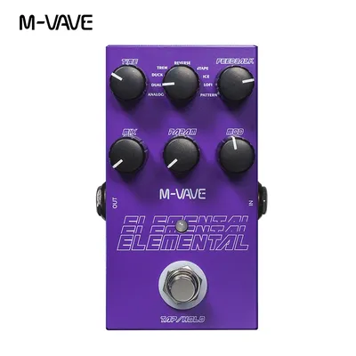 M-VAVE Elemental Digital Delay Pedal 9 Different Delay Guitar Effects Delay Pedal Supporr for TAP