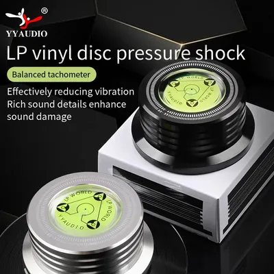 YYAUDIO Universal 50Hz LP Vinyl Record Player Disc Turntable Stabilizer with Level Aluminum Alloy