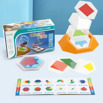 Color Code Puzzle Educational Children Logic Board Game Jigsaw Geometric Intelligent Puzzles Kids