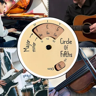 Wooden Melody Tool Chord Wheel Circle of Fifths Wheel Guitar Chord Chart Music Theory for Dummies