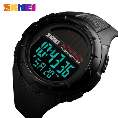SKMEI 1405 Solar For Power Enviormentally Alarm Male Clock reloj hombre Men Luminous Watches Sport