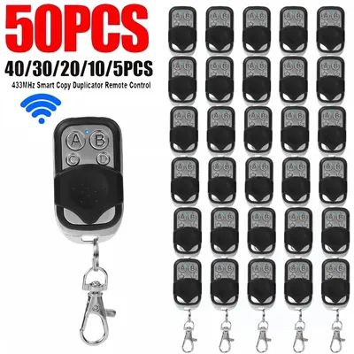 5-50pcs 433MHz Remote Control Universal Garage Remote 4 Buttons Duplicator Controller Replacement