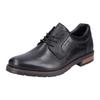 Schnürschuh RIEKER, Herren, Gr. 46, schwarz, Leder, elegant, Schuhe, mit dezentem Logoschriftzug, Freizeitschuh, Halbschuh, Schnürschuh