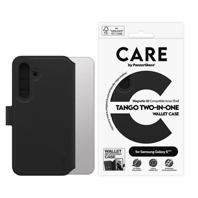 CARE BY PANZERGLASS Handyhülle "Magnetic QI Tango Two-in-One Wallet Case für Samsung Galaxy S25", schwarz, B:11cm H:2,5cm T:20cm, Hüllen, Backcover, Schutzhülle, Handyschutzhülle, Case, Schutzcase, stoßfest
