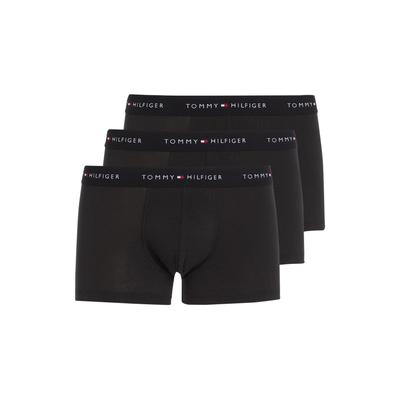Boxer "TRUNK 3 PACK", Herren, Gr. M (50), schwarz (schwarz, schwarz, schwarz), Jersey, Obermaterial: 95% Baumwolle, 5% Elasthan, TOMMY HILFIGER UNDERWEAR, unifarben, kontrastfarbene Details, körpernah, Unterhosen, mit kontrastfarbenem Logobund,... Image