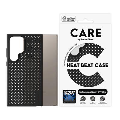 CARE BY PANZERGLASS Handyhülle "Heat Beat Case für Samsung Galaxy S25 Ultra", schwarz, B:11cm H:2,5cm T:20cm, Hüllen, Backcover, Schutzhülle, Handyschutzhülle, Case, Schutzcase, stoßfest